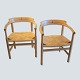 Hans J. Wegner; Pair of armchairs PP62, oak and wengé Hans J. Wegner; Pair of armchairs PP62, oak and wengé